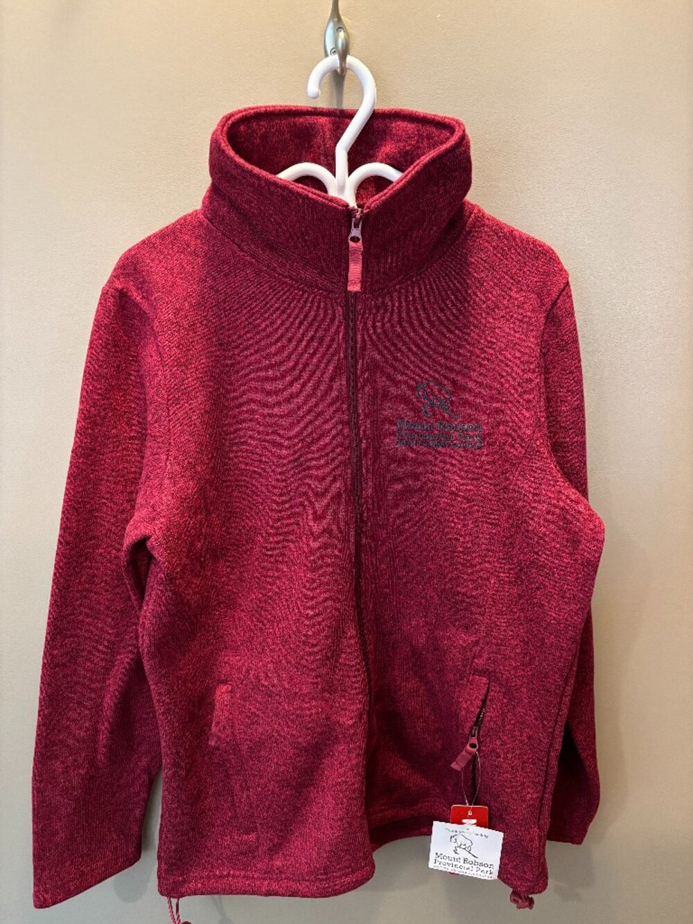 Cherry Red Fleecy Zip Jacket